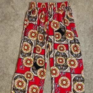 Patterned fly away pants